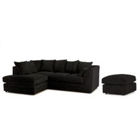 , Bella Crushed Velvet 3 and 2 Seater Sofa Set - Black-Silver , Bella Crushed Velvet 3 and 2 Seater Sofa Set - Black-Silver