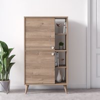 Ruumstore, Vega High Cabinet with 2 Doors and Shelves - Varna Oak Ruumstore, Vega High Cabinet with 2 Doors and Shelves - Varna Oak