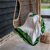 Botanical Black Border Blanket - Green