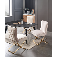 Trafalgar Cosmo LUX Dining Set Includes a Modern Table and 4 Chairs - Cream