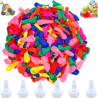 1500Pcs Assorted Water Balloons Bombs with Hose Nozzle - Multicolour