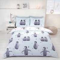 Starry Penguins Duvet Set - Ice / Double