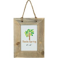 6x4" Rustic Hearts Hanging Photo Frame Natural - Brown