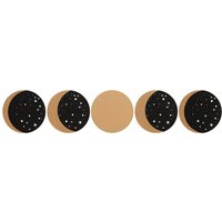 Moon Phases 5-Piece Coaster Set Celestial Beauty - Brown