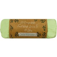 Pack of 20 Compostable Food Waste Liners Tie 10L