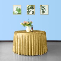 Crushed Velvet Tablecloth - Gold / 178cm