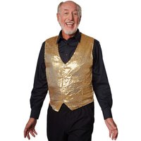 MenS Sequin Waistcoat - Gold / XXL