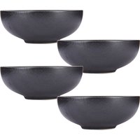 Caviar 4-Piece Coupe Bowl Set - Black