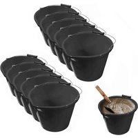 Plastic Builders Bucket With Handle Large 3 Gallon Mixing Car Cleaning - Black / 4.5kg