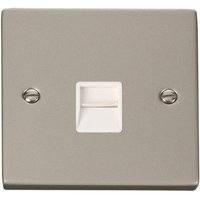 Pearl Nickel Master Telephone Single Socket - White