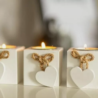 Heart Tealight Candle Holders - White