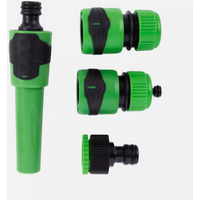 Garden Spray Nozzle and Taps - Green & Black / 15cm / 7cm