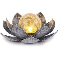 Courtyard Solar Cracked Lotus Lamp - Silver