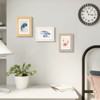 Set of 3 Picture Frames, MDF and Glass - Bronze