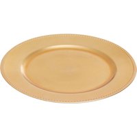 Dia Gold Finish Dotted Charger Plate - Gold