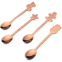 Set of 4 Christmas Spoons - Copper