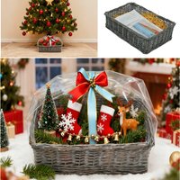 Christmas Wicker Gift Hamper Basket Create Your Own DIY Kit - Grey