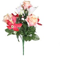 Orchid and Rose Mixed Bunch - Peachy Pink