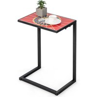 C-Shaped Sofa Side Table - Red
