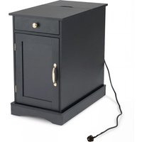 Wooden Sofa Side Table - Black