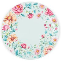Pink Floral Textured Glass Round Trivet - Small Kitchen Chopping Board - Pink