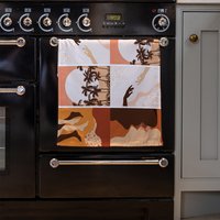 Abstract Floral Collages Landscape Scenes Designer Stylish KitchenTowel - Orange