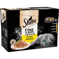 Sheba, Pack of 12 Sheba Fine Flakes Poultry Jelly Sheba, Pack of 12 Sheba Fine Flakes Poultry Jelly