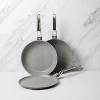 MasterClass Cast Aluminium Non-Stick Wok 28cm, Fry Pan 28cm, Crepe Pan 28cm - Grey