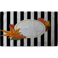 Black Stripes Autumn Leaves Stylish KitchenTowel - Orange