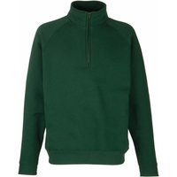 Mens Zip Neck Sweatshirt - Bottle Green / S