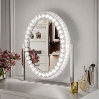 Hollywood Crystal Vanity Mirror - Silver