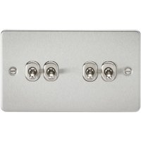Knightsbridge Flat Plate 10AX 4G 2-way toggle switch - brushed chrome - FP4TOGBC - Brushed Chrome
