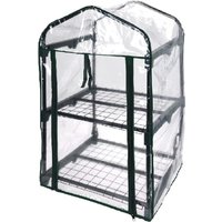 idooka, 2 Tier Mini PVC Greenhouse Cold Frame Outdoor Garden - Green idooka, 2 Tier Mini PVC Greenhouse Cold Frame Outdoor Garden - Green
