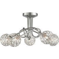 Calgary Chrome 5 Light Ceiling Light - Silver