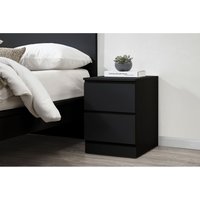 Oslo 2 Drawer Bedside - Black
