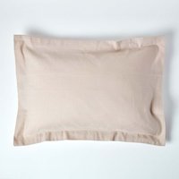 Homescapes Linen Pillowcase, Oxford Style - Natural