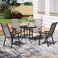 5 Pieces Patio Dining Set Outdoor Bistro Sets - Black