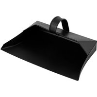 Metal Dustpan Matt Black Sturdy Dustpan For Use With Soft or Stiff Brushes 34cm - Black