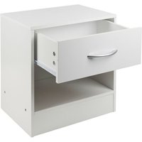 1 Drawer Compact Bedside Cabinet - White