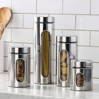 Stainless Steel Airtight Food Storage Containers Set - Sliver
