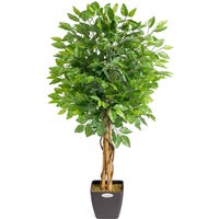 Artificial Ficus Tree in Pot - Green / Green Leaves / 120cm