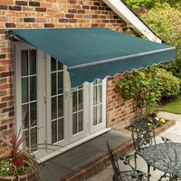 Patio Awning Charcoal Frame Manual - Plain Green / 18cm / 31kg / 4m