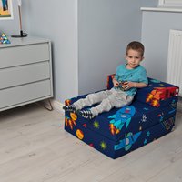 Space Boy Kids Z Mattress Futon Bed - Blue