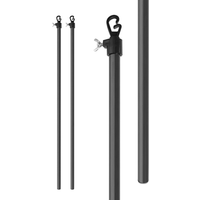 2pc Extending Telescopic Cloth Line Prop - Black