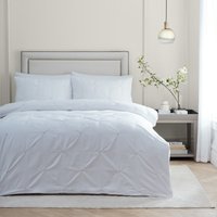 Elysia Pinch Pleat Embroidered Duvet Cover Set - Champagne / King
