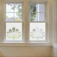 Colfelice Frosted Privacy Art Deco Cut Out Window Film - White / 70cm x 70cm