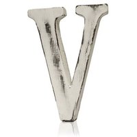 Handcrafted Shabby Chic Alphabet Letter V - White