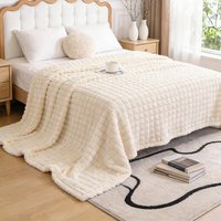 Lifeideas Reversible Throw Blanket Beige - Beige / 200cm / 180cm
