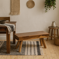 New York Sheesham Wood Dining Bench - Brown