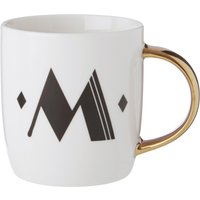 Diamond Deco White Monogram Mug, M - Cream